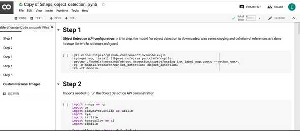 Screenshot of Google Colab.